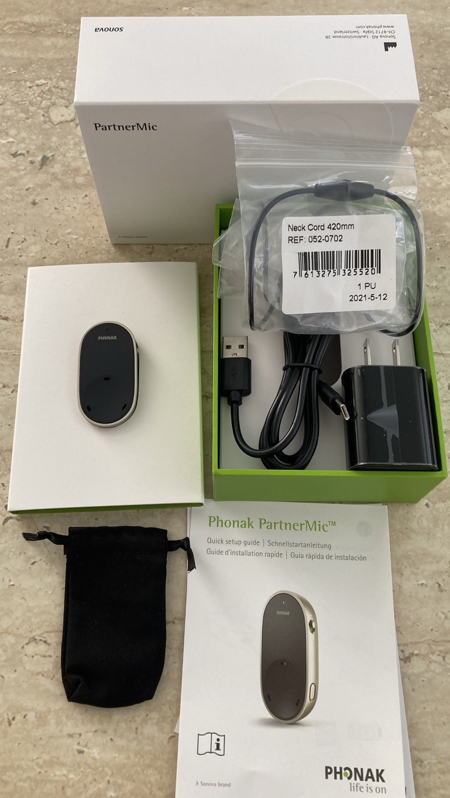 Phonak PartnerMic Remote Control Champagne US Plug 076-4001-P511 Adult