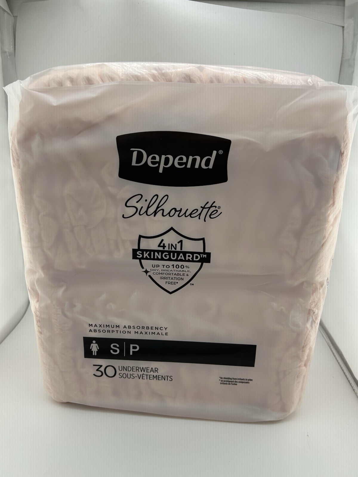 Depend Silhouette Women Incontinence & Postpartum Bladder Leak Size Small 30CT