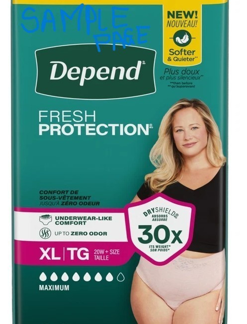 XL Womens Depends (38 count)