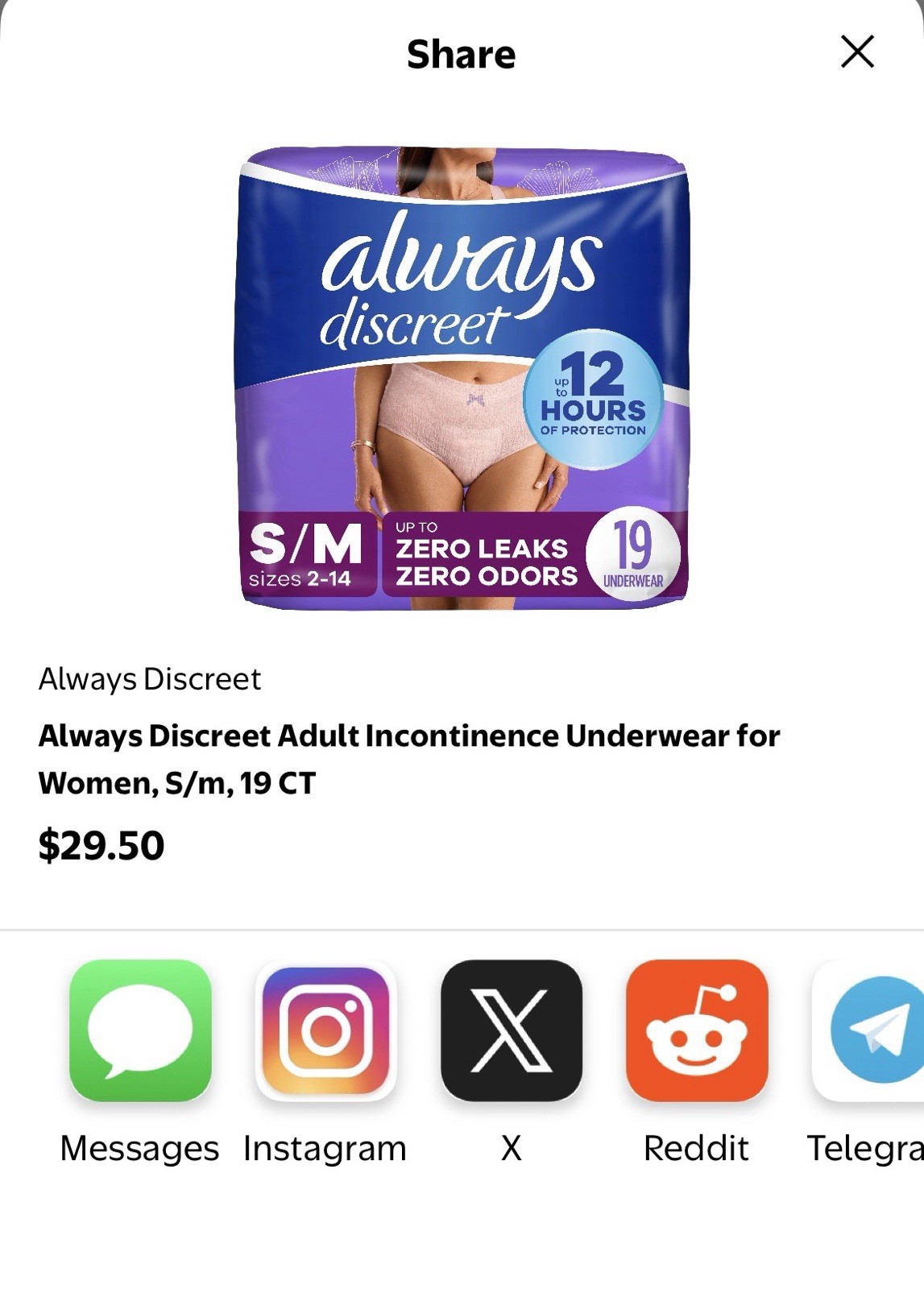 Always Discreet Incontinence Pants Maximum S/M 19ct Pink 360 FormFit