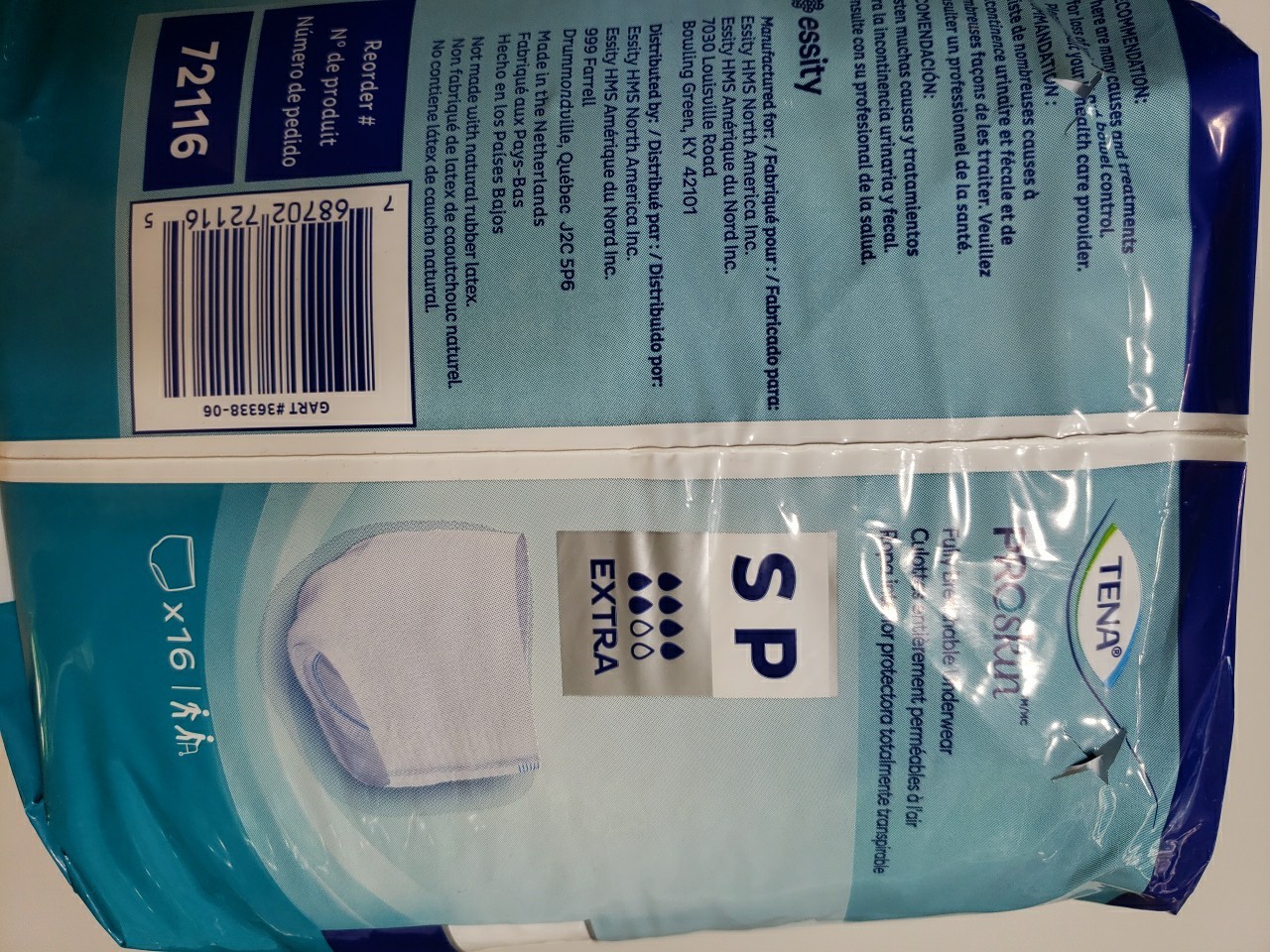 32 Count TENA Adult Extra Absorbent Underwear Small 25”-35″ Free Shipping 2×16