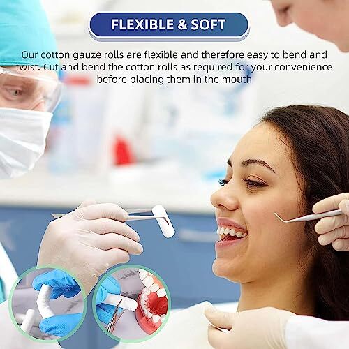 Premium Dental Cotton Rolls #2 Medium 1.5″ x 3/8″ Non-Sterile 100 pack