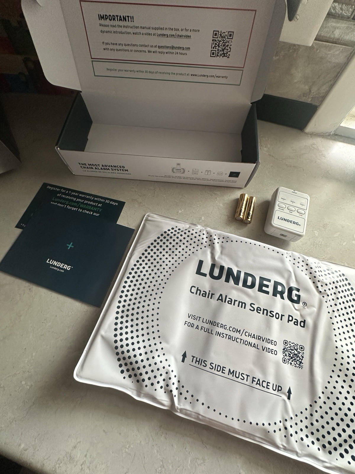 Lunderg Chair Alarm System With Wireless Sensor Pad & Monitor For Elder Care