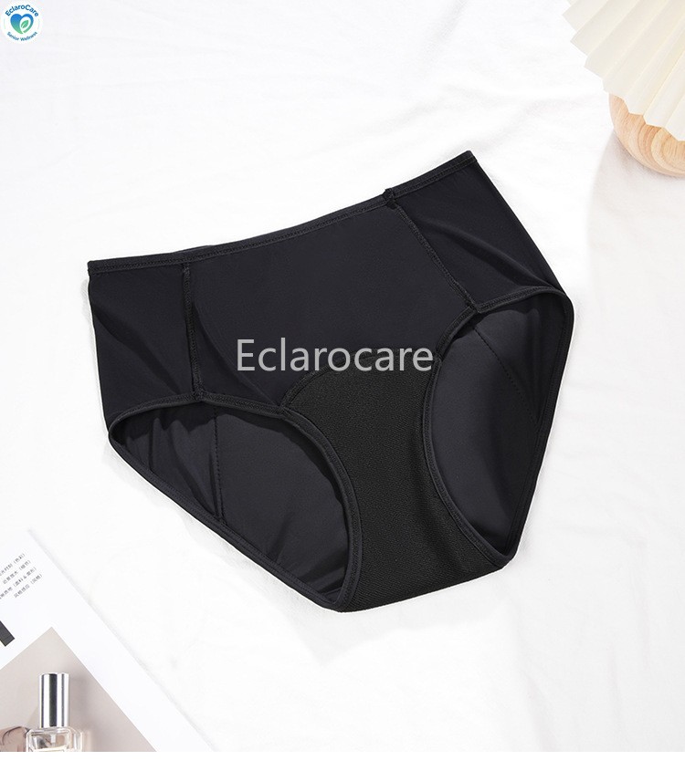 Women’s Mid-Rise Menstrual Underwear with Front Pocket & Four-Layer Absorption