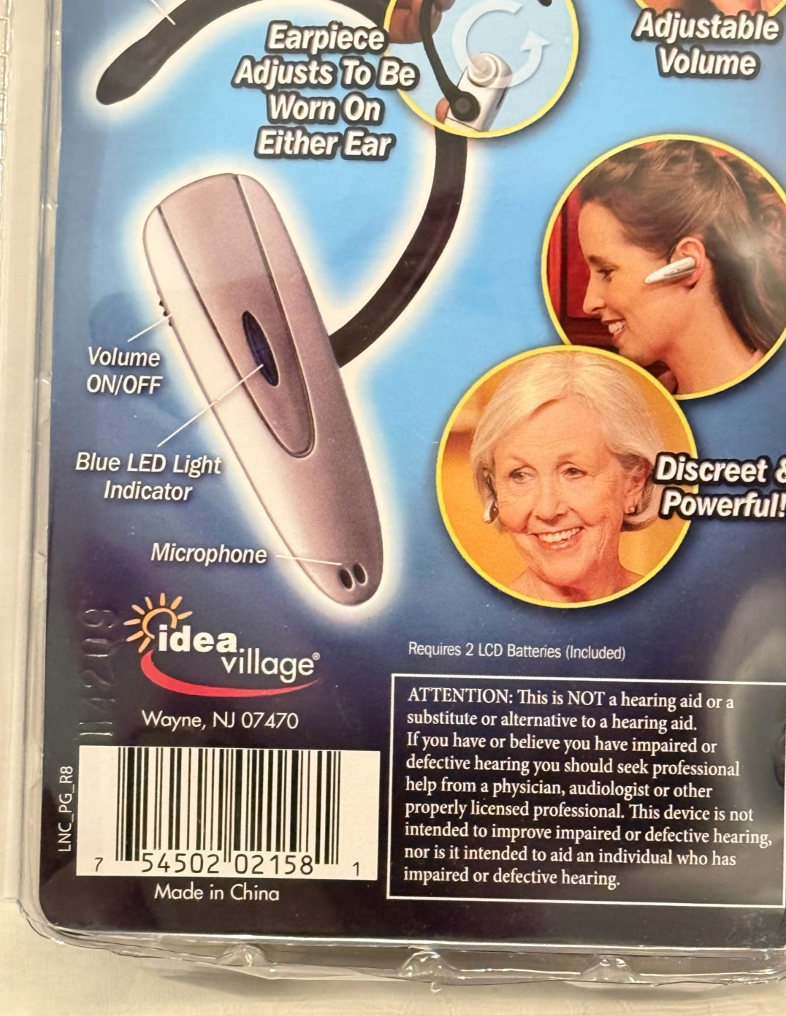 Loud ‘N Clear VINTAGE Personal Sound Amplifier Ear Piece NEW IN BOX Old Stock