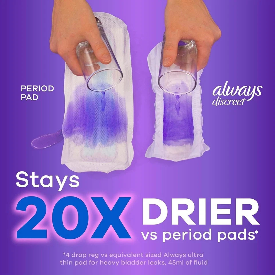 Always Discreet Incontinence & Postpartum Pads for Women, 90 ct, Light (30×3) ✅