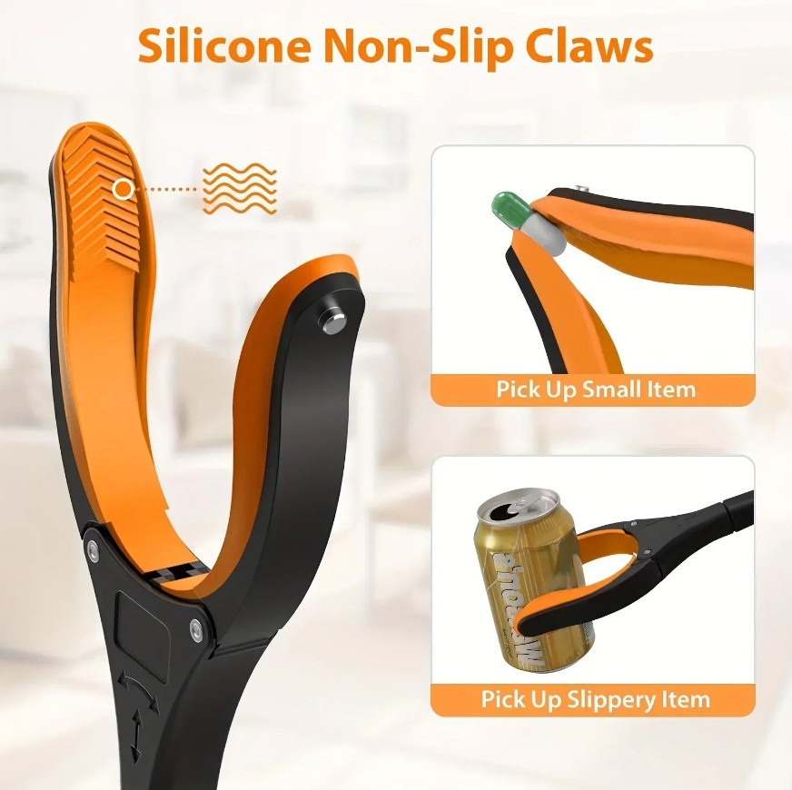 1pc 32in Garbage Picker Grabber Tool with 360° Rotating Clip – NEW