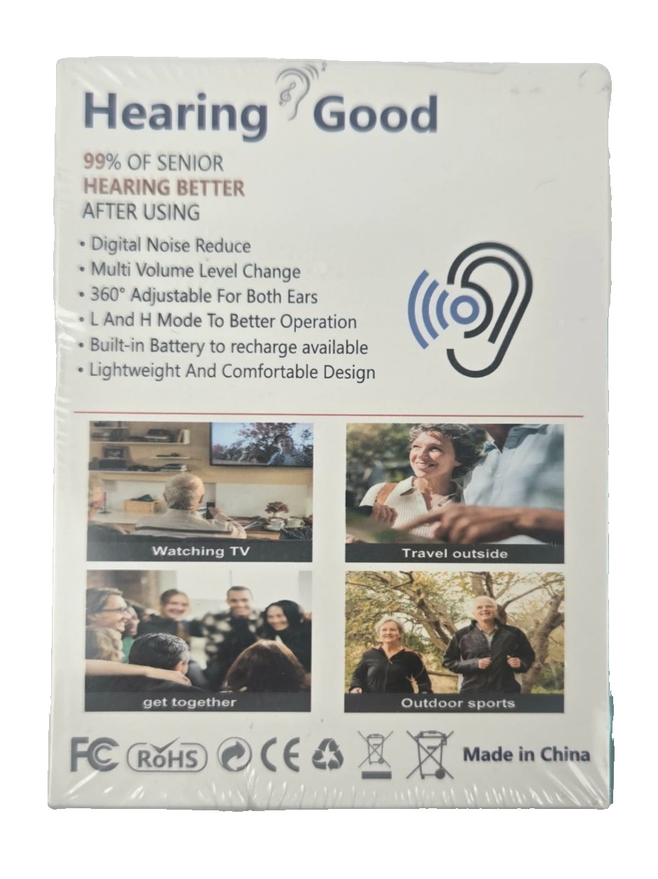 Hearing Good Rechargeable OTC Hearing Aids for Seniors with Noise Cancelling NIB