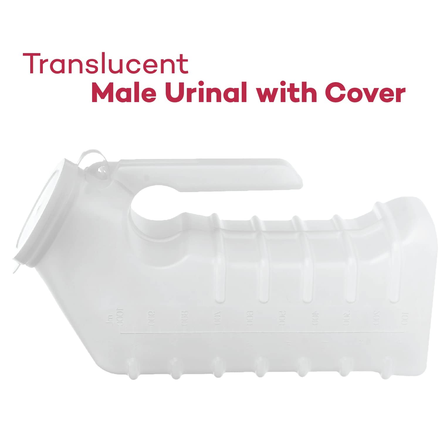 Male Urinal with Attached Cover – Portable Urinals for Men with Translucent R…