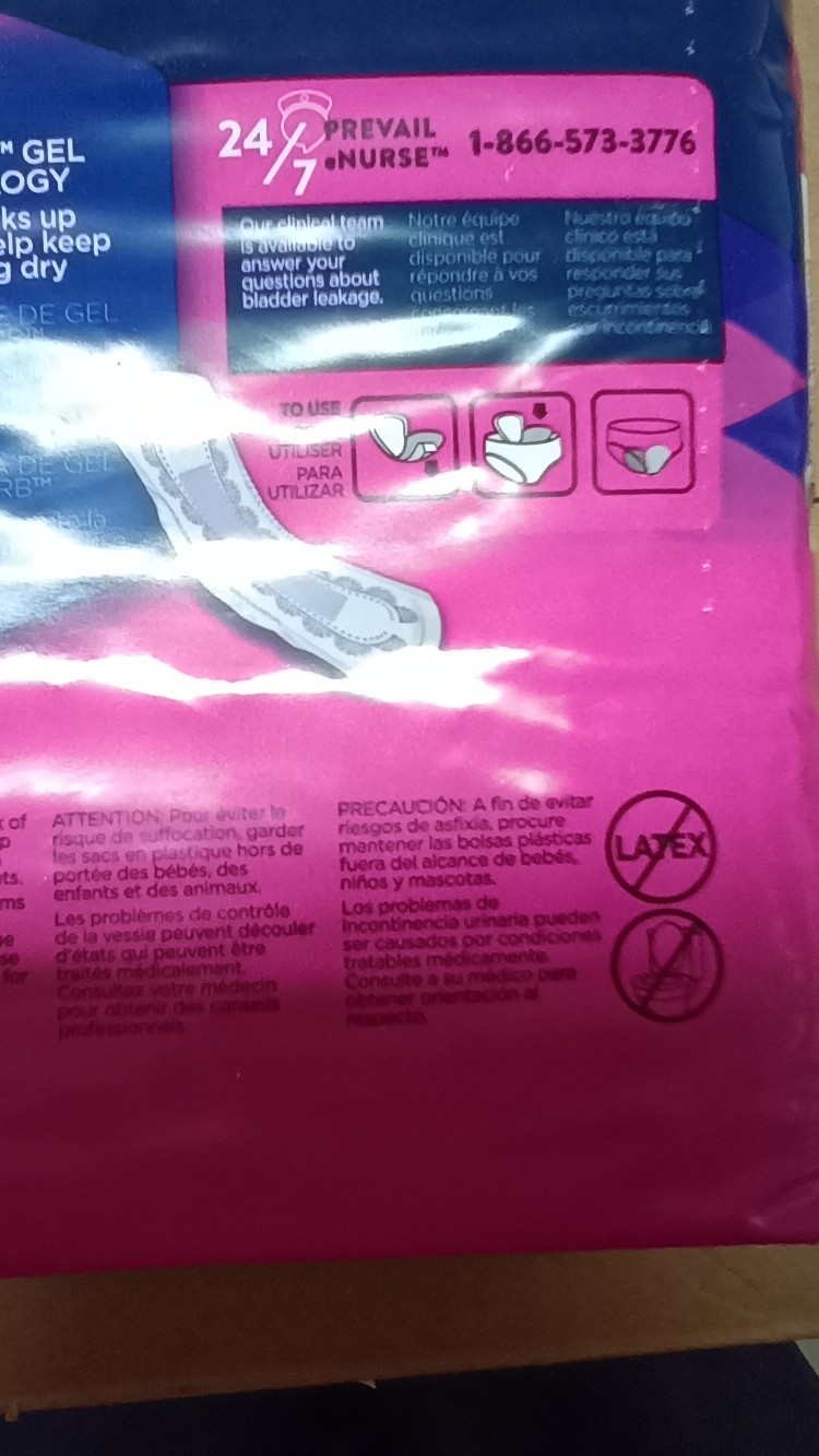 Prevail Daily Incontinence Pads Long Moderate Absorbency 16 Ct 348 ml
