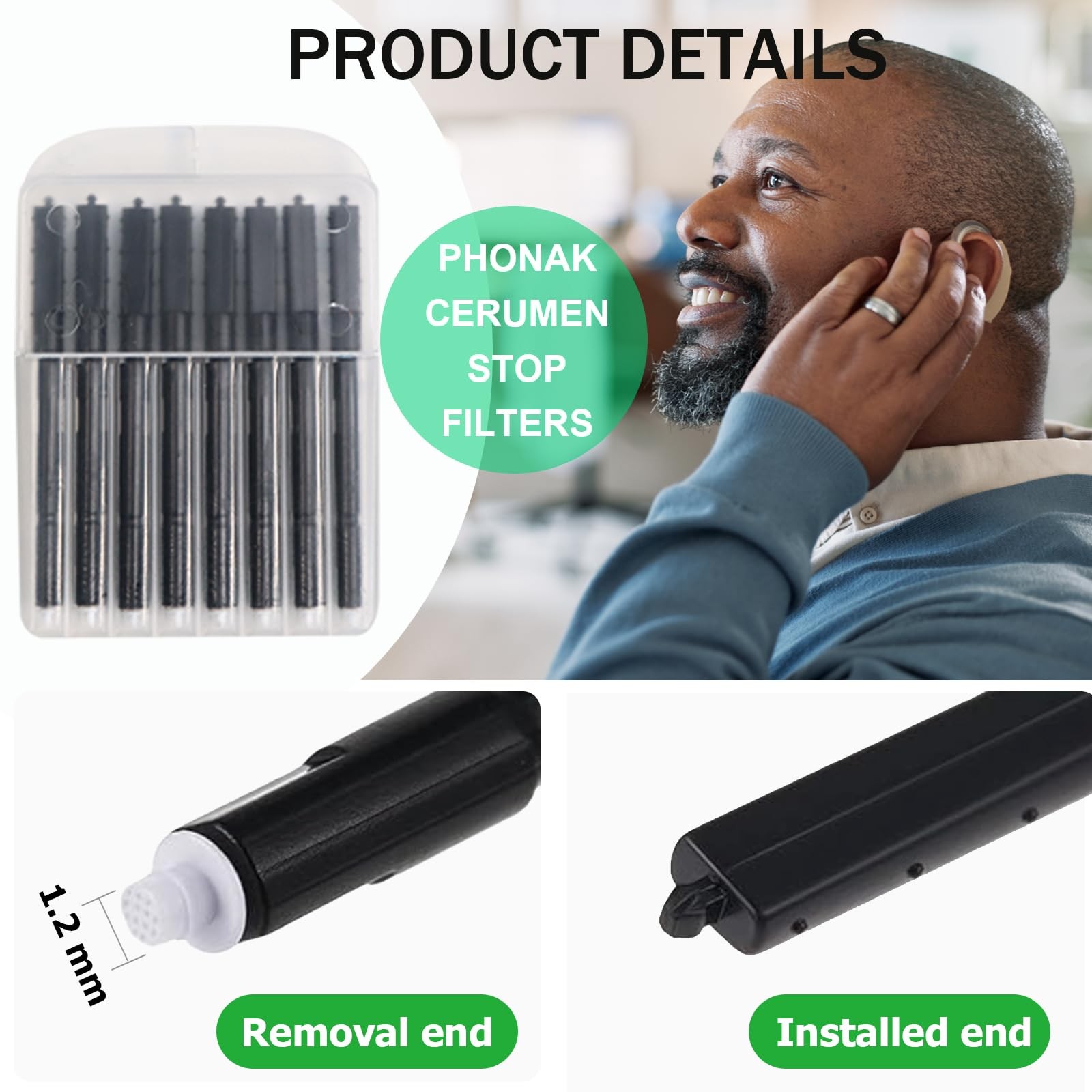 (40 Pcs) Hearing Aids Wax Guards Filters for Phonak,Widex,Resound and Unitron…