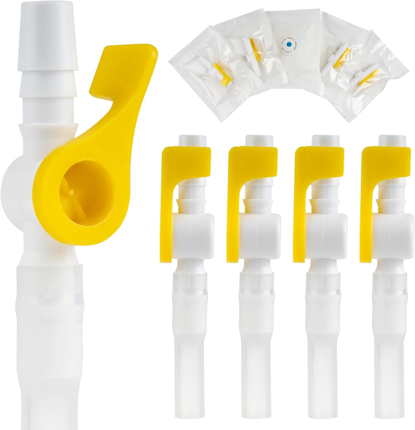 Catheter Valve 5 Pack – Sterile, Single-Use Urine Drainage Valves with Safety Le