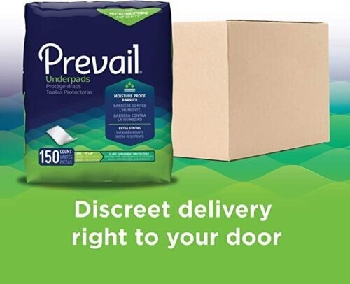 Prevail Disposable Underpads Chucks 150 ct Large 23×36 Ex Strong 25×6 Per Case