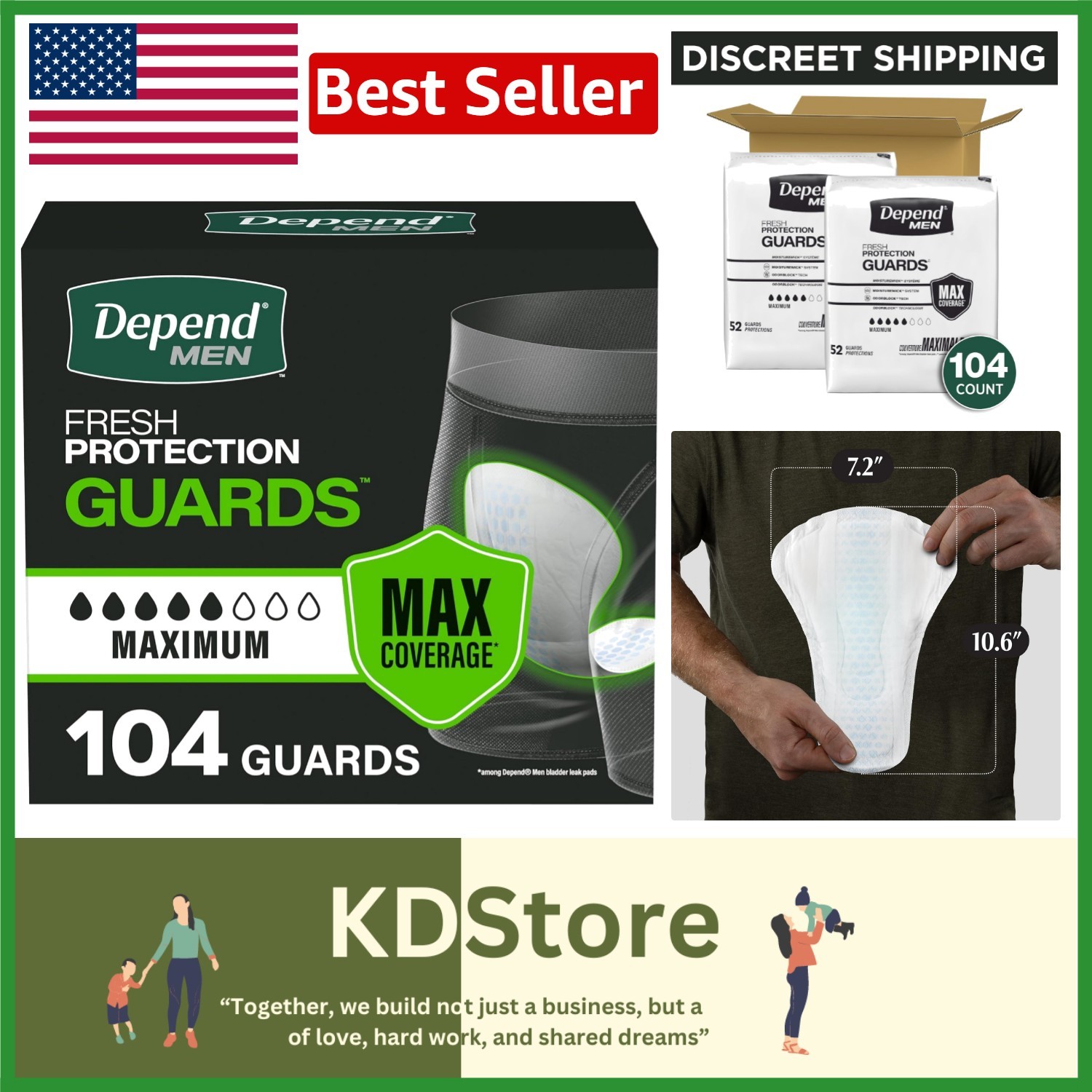 Ultimate Leak Protection: Depend Guards for Men, 104 Count, Soft & Secure