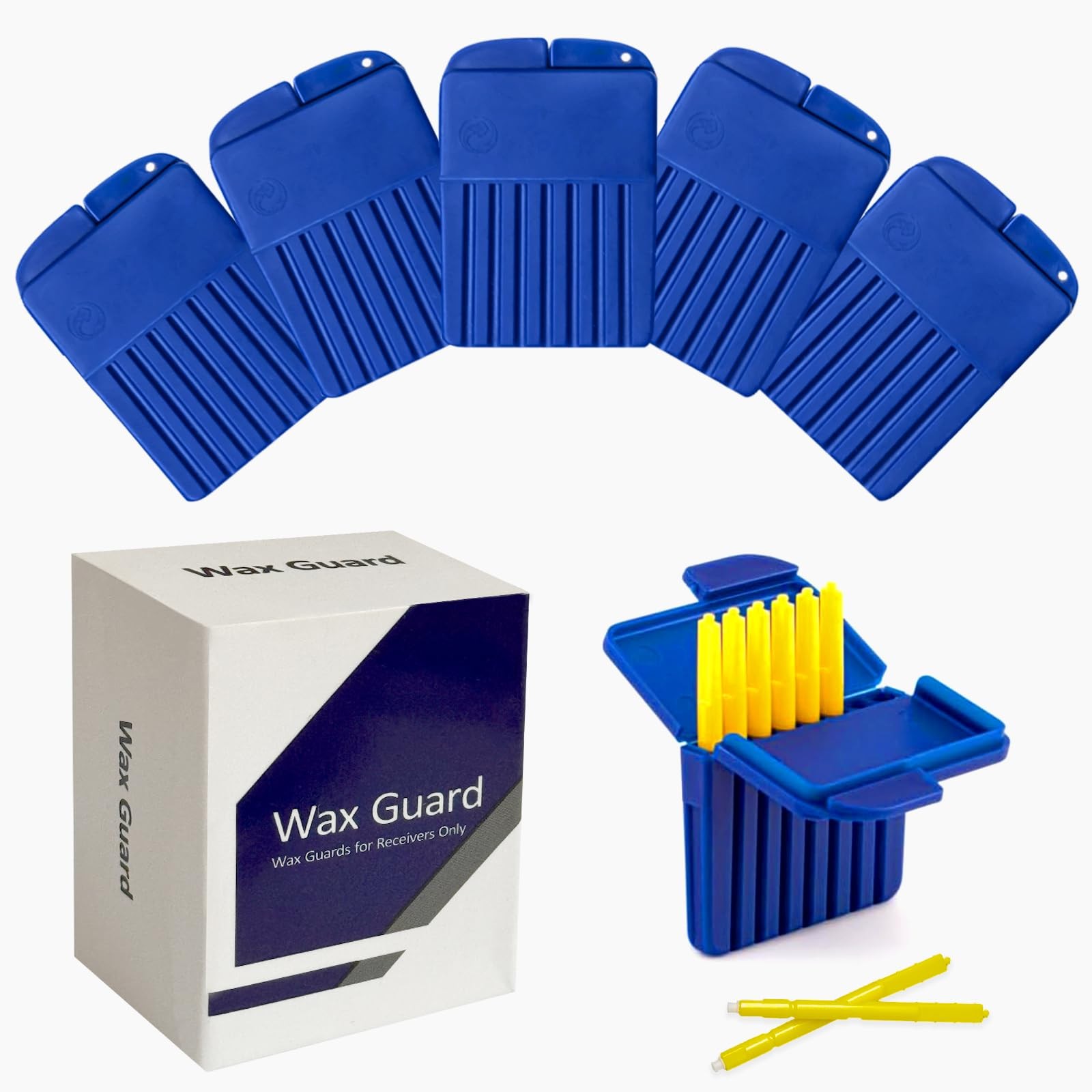(40-Pcs) Starkey Hear Clear Hearing Aids Wax 5 Packs/40 Filters, Yellow
