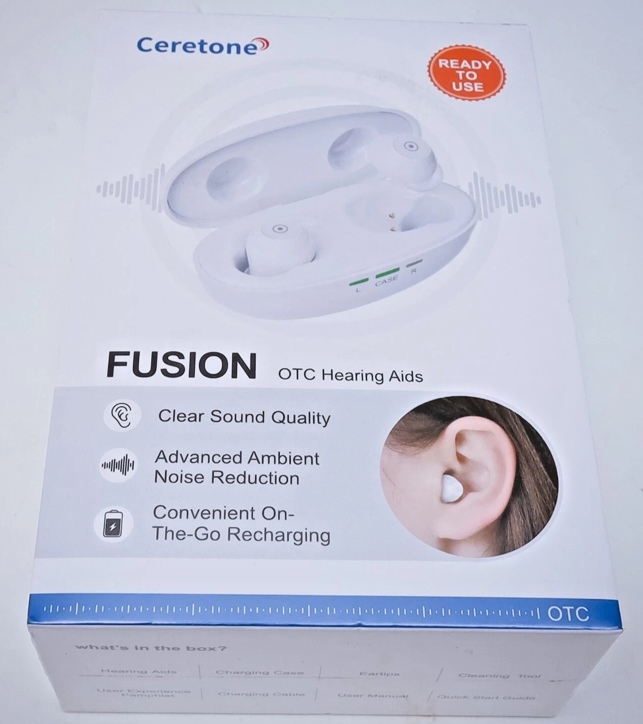 New Ceretone Fusion OTC Hearing Aids Brand( New Sealed )Model : CE -A61AT