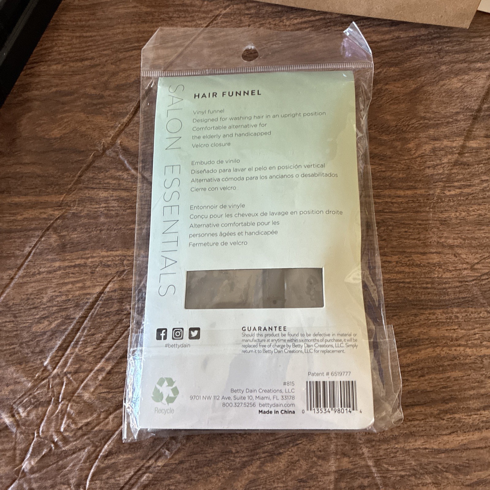 Betty Dain Hair Funnel For Upright Position 1 Count (Pack of 1), Clear