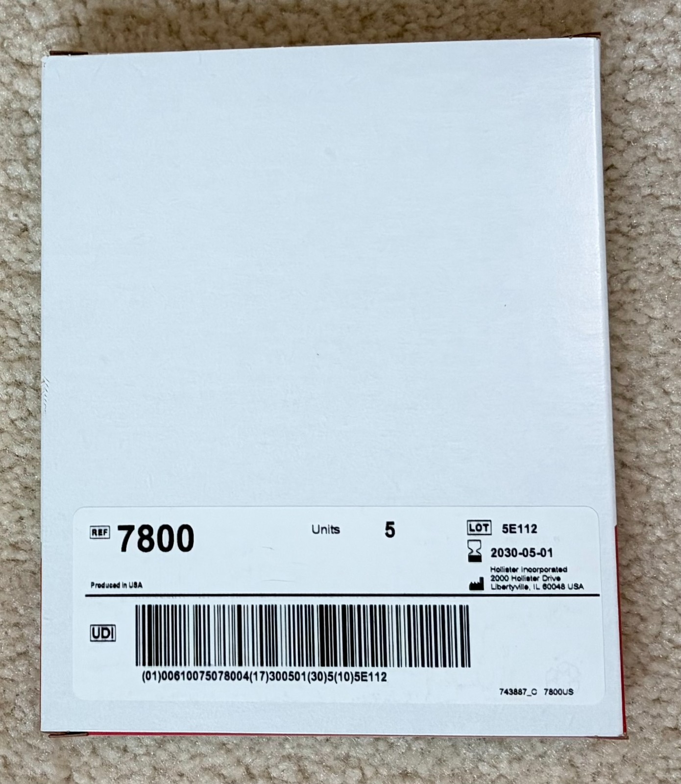 Hollister 7800 Premium Ostomy Skin Barrier Wafer 5 per Box 4 x 4 Exp 5/30