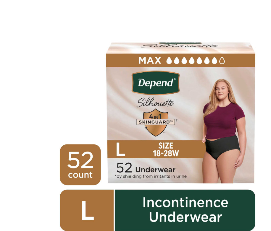 Depend Silhouette Women Underwear L 52Ct Bladder Leak Incontinence Postpartum