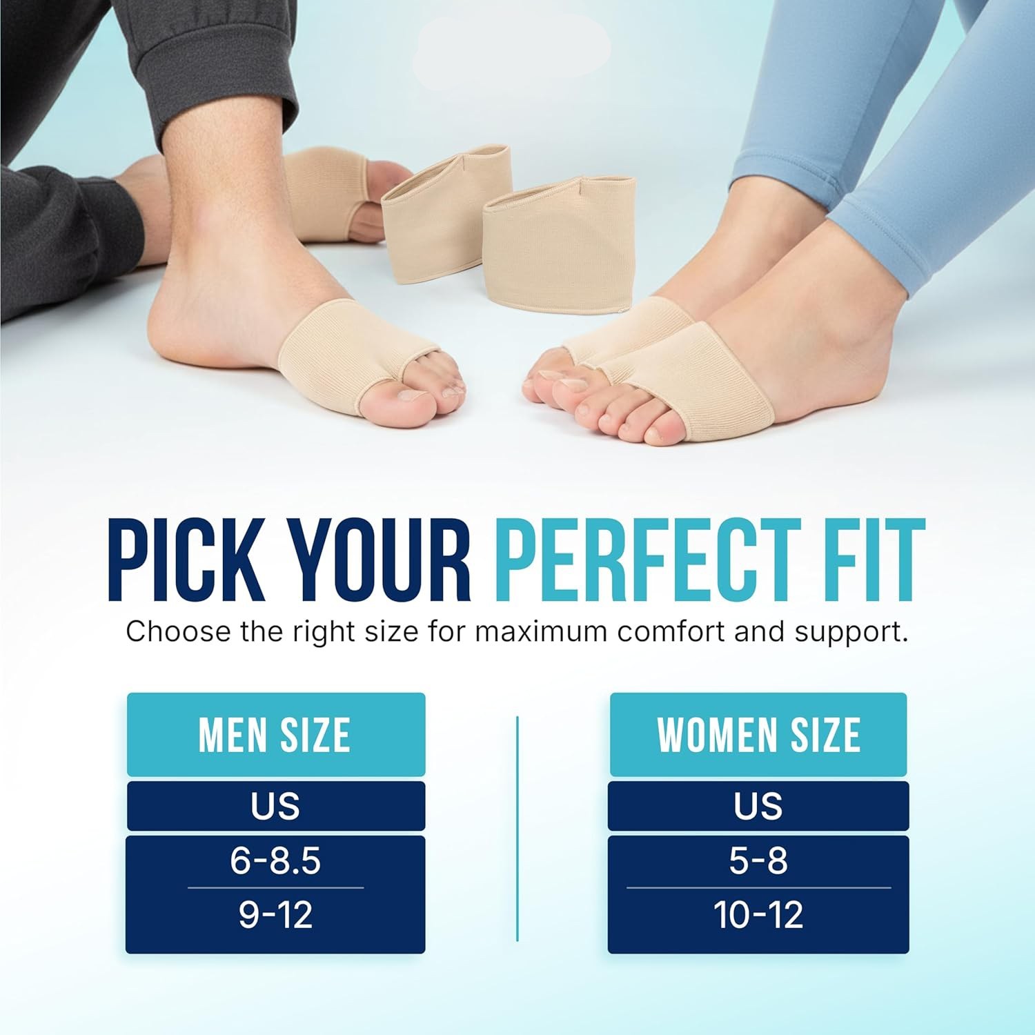 2 Pack For Man Women Fabric Metatarsal Pads Sleeve with Gel Sole Cushion