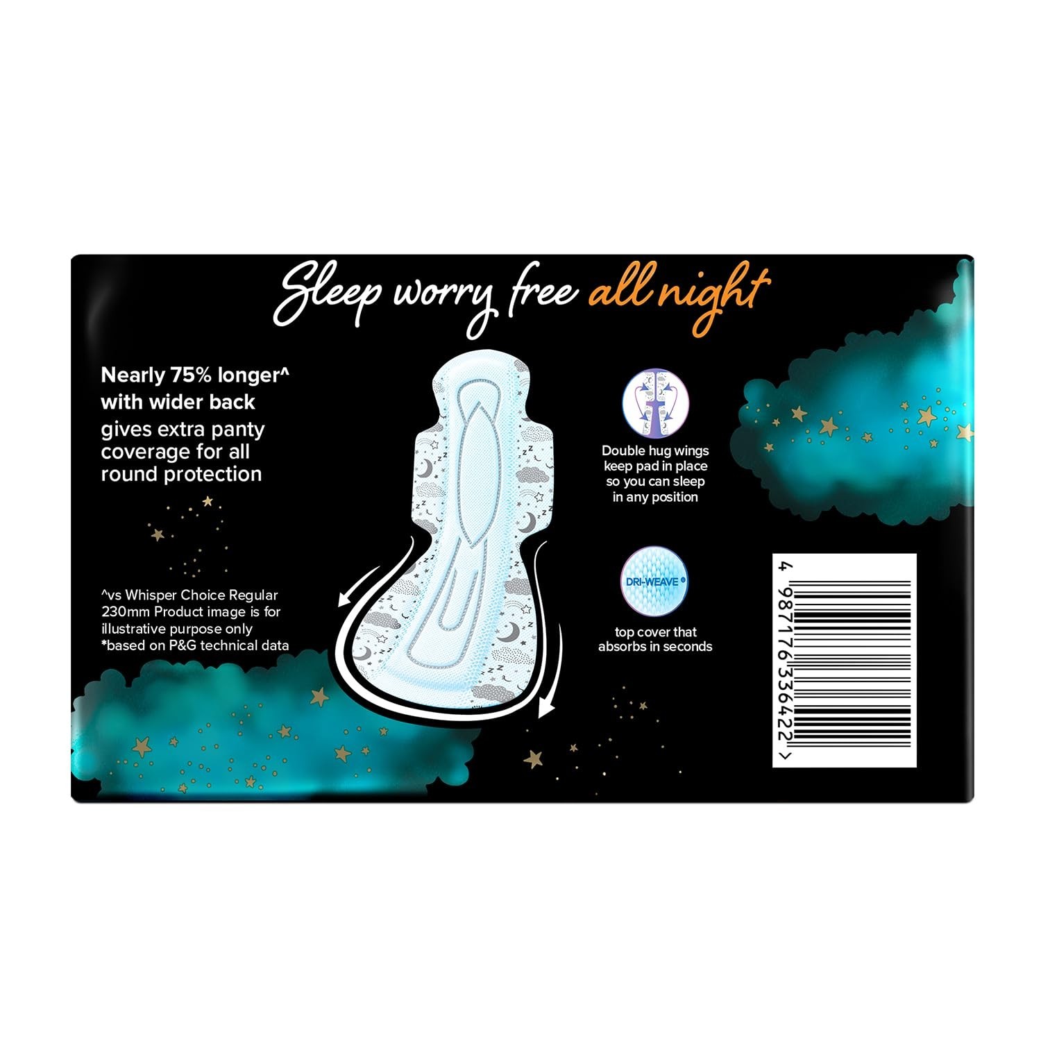 Whisper Bindazzz Nights Sanitary Pads for Women XXXL 10 napkins FREE SHIP