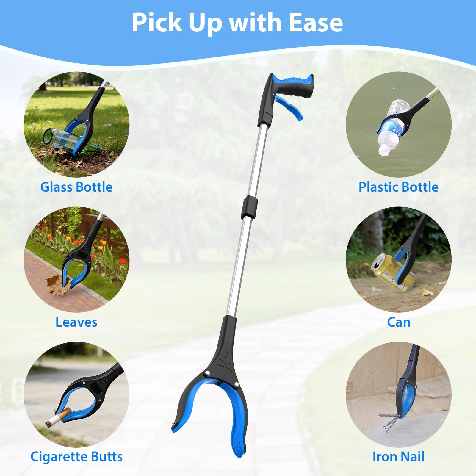 8 Pack 32 Inch Grabber Reacher Tool, Heavy Duty Lightweight Trash Picker Uppe…
