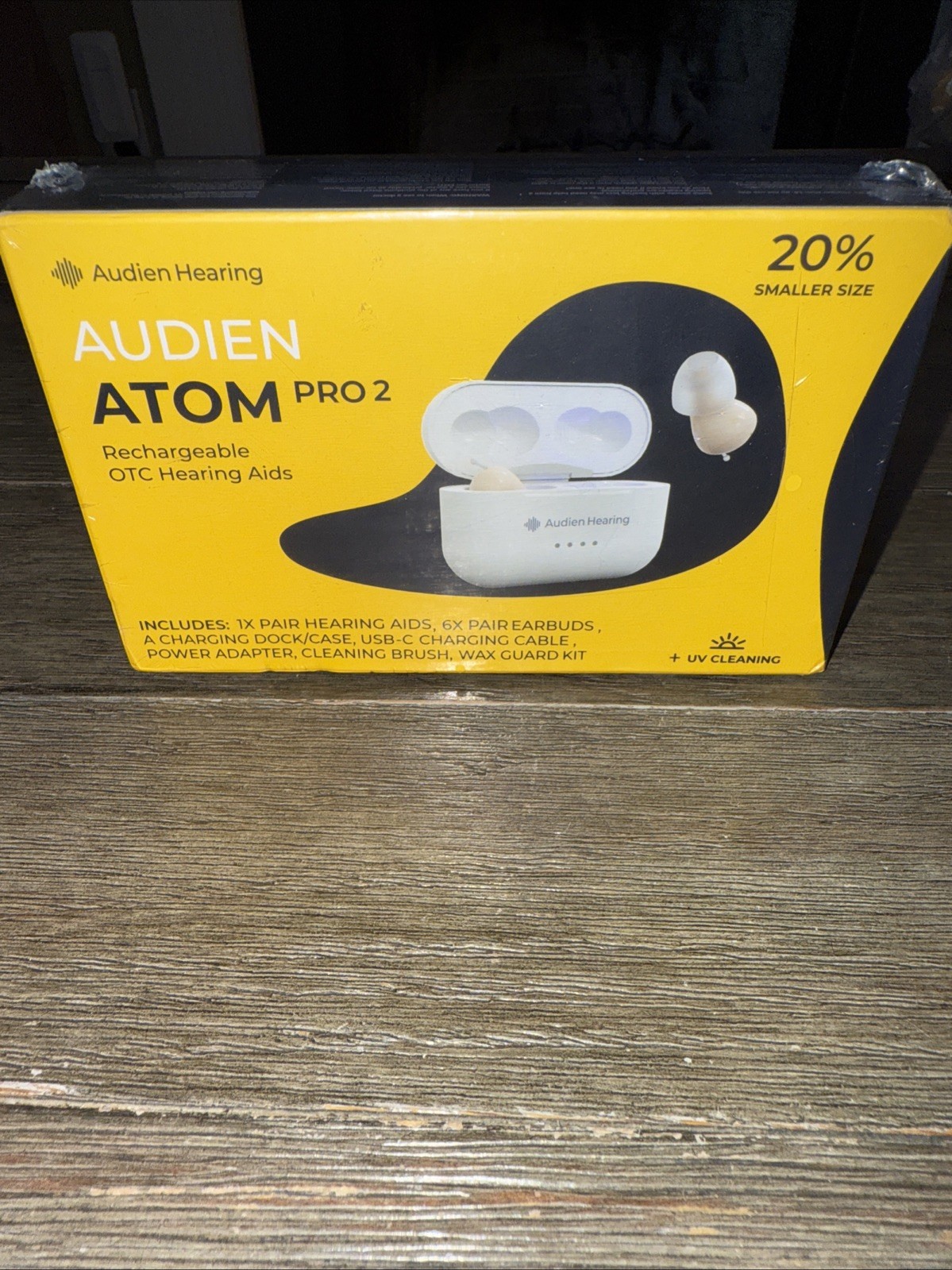 Audien ATOM PRO 2 Wireless Rechargeable OTC Hearing NEW
