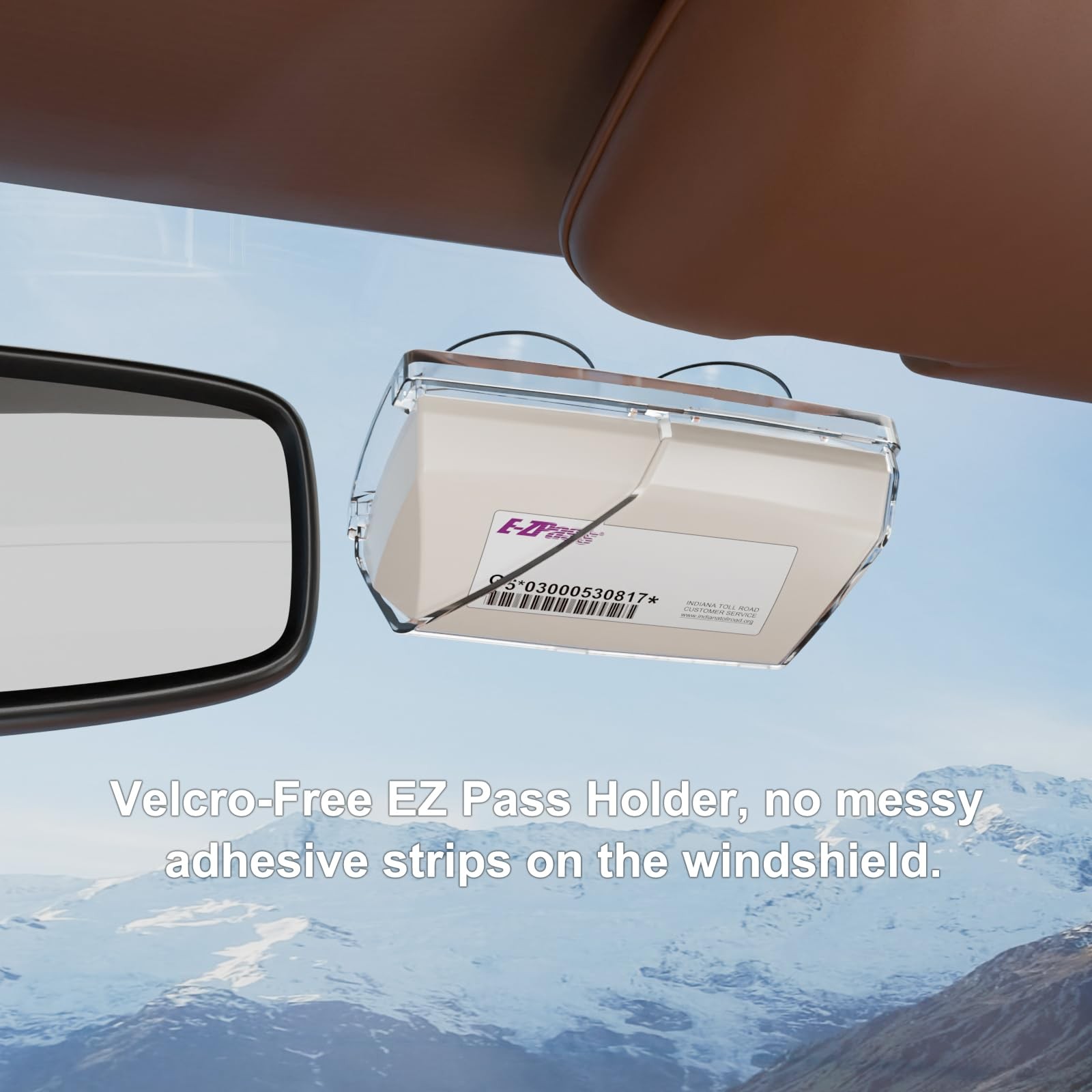 2 PCS 3.7×1.9 Inch EZ Pass Holder Windshield Suction Cups Toll Transponder