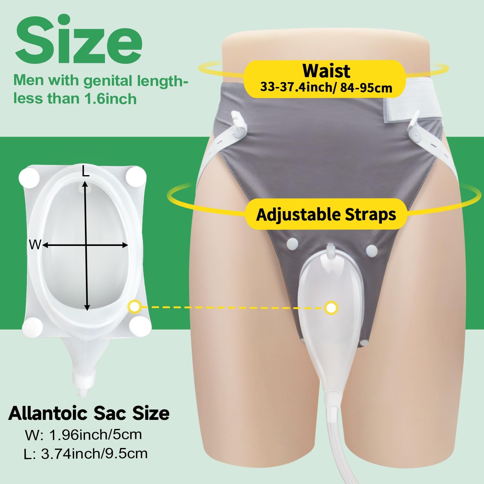 Condom Catheters for Elderly Men Age 80, External Catheter with 2 Urine Collect