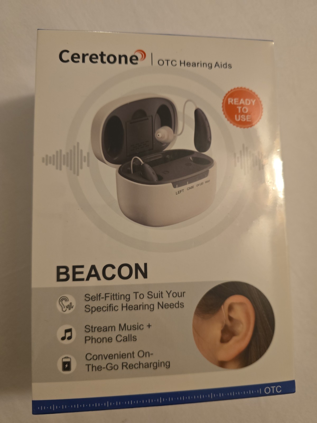 CERETONE BEACON Noise Canceling Bluetooth OTC Hearing Aids BRAND NEW SEALED L@@K