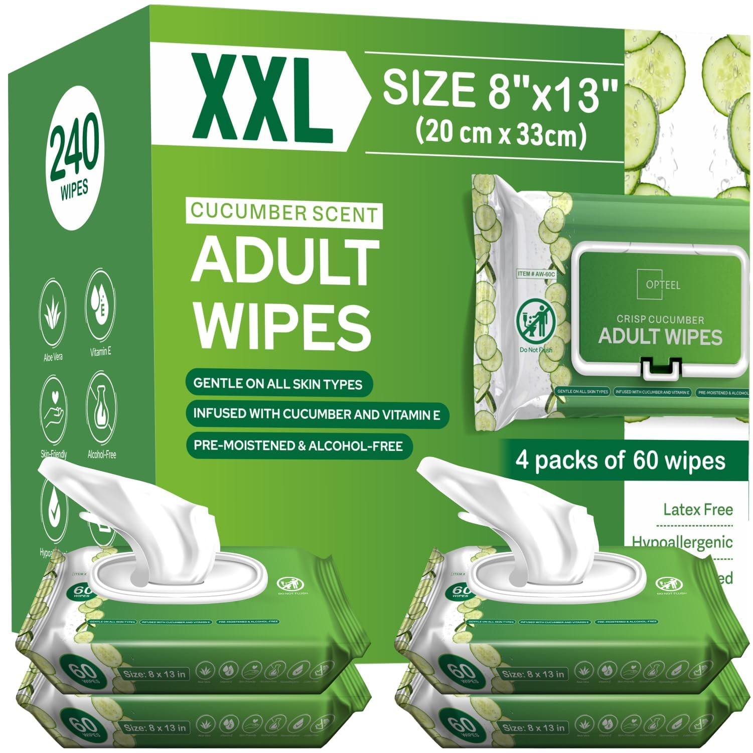 Adult Wipes Extra Large Scented – Skin-Friendly Incontinence Wet Wipes for Ad…