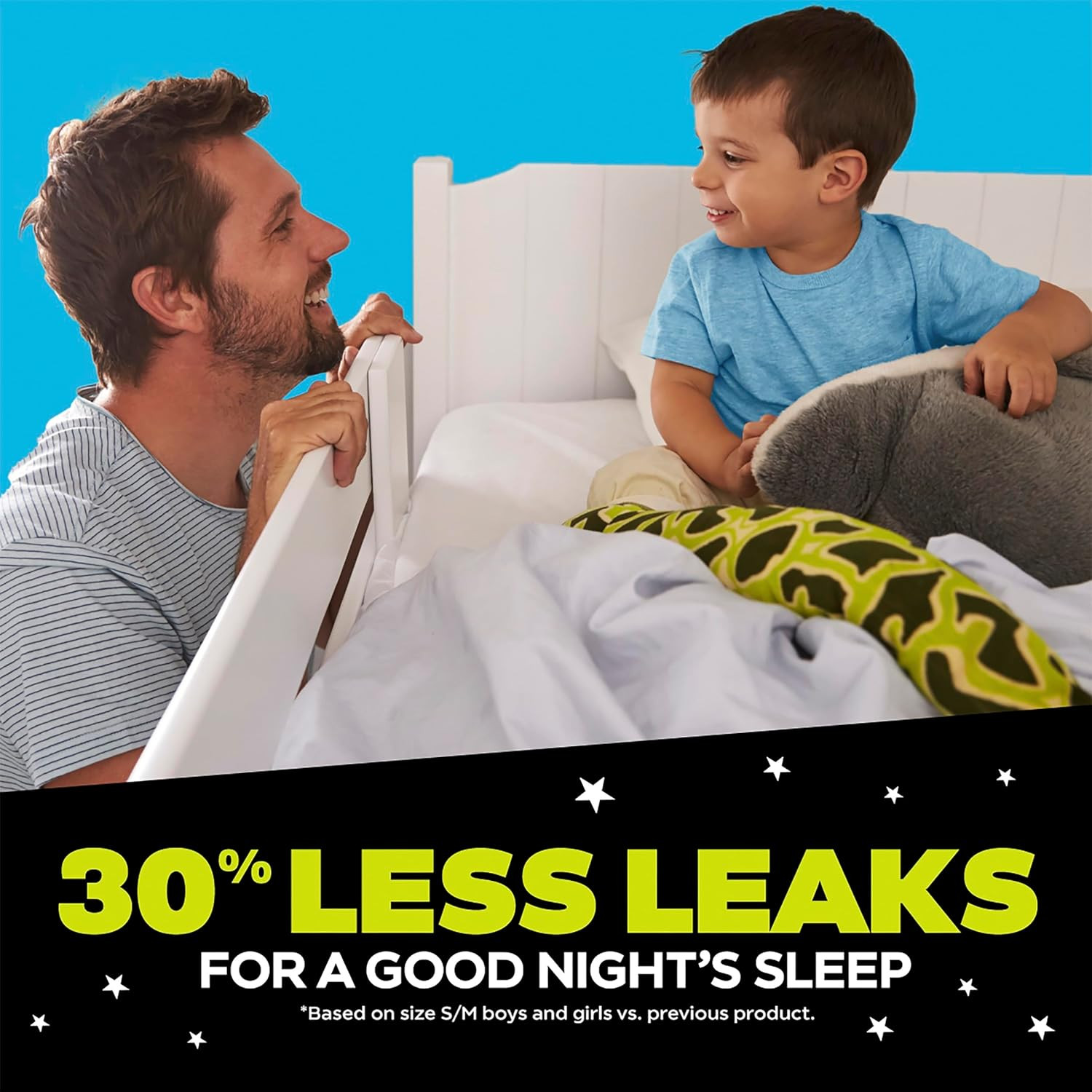 Boys Bedwetting Nighttime Underwear, Size S/M (38-70 Lbs), 44 Count, Overnight P