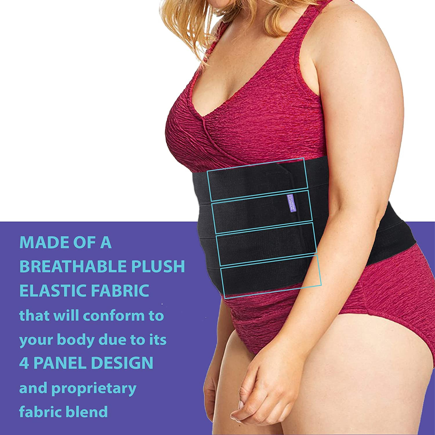 Abdominal Binder Post Operative Surgery Postpartum Belly Band Plus Size Wrap 3XL
