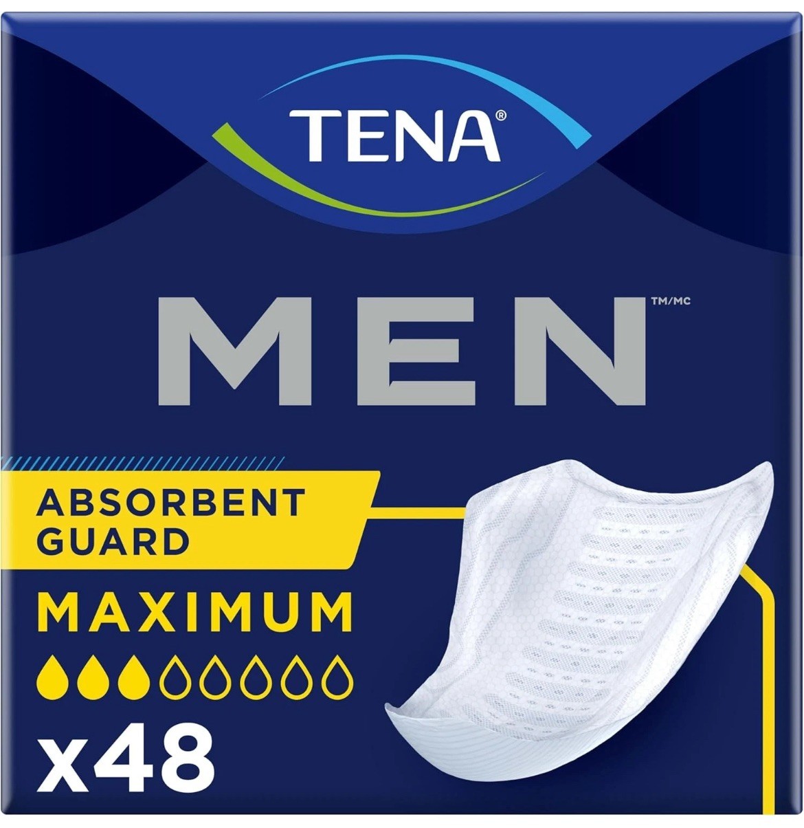Tena Incontinence Guards for Men, Maximum Absorbency, 48 ct