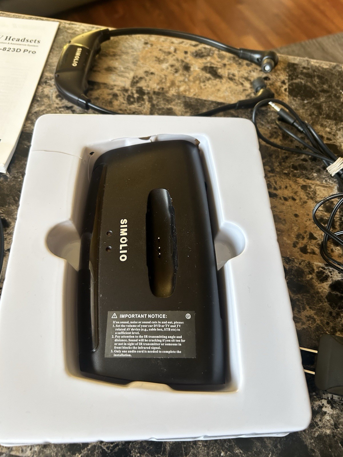 SIMOLIO Infrared Wireless TV Headphones, TV Hearing Device Digital & Analog TV