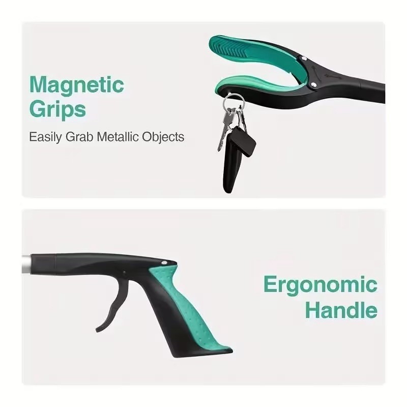 32in Foldable Grabber Tool Reacher Pickup Stick with Magnetic Tip