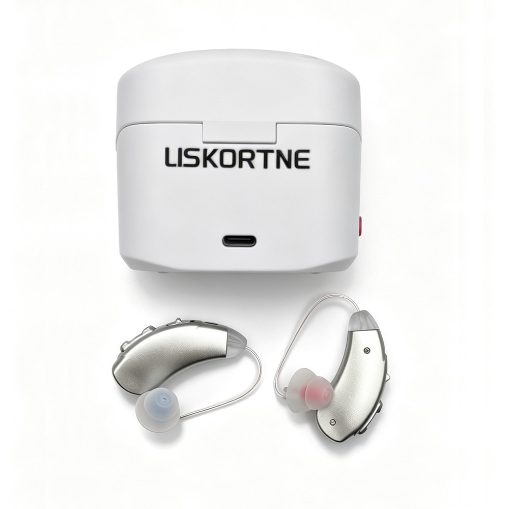 Hearing Aids Dual BTE UV Sanitizing Charging Case for Elderly Hearing Loss