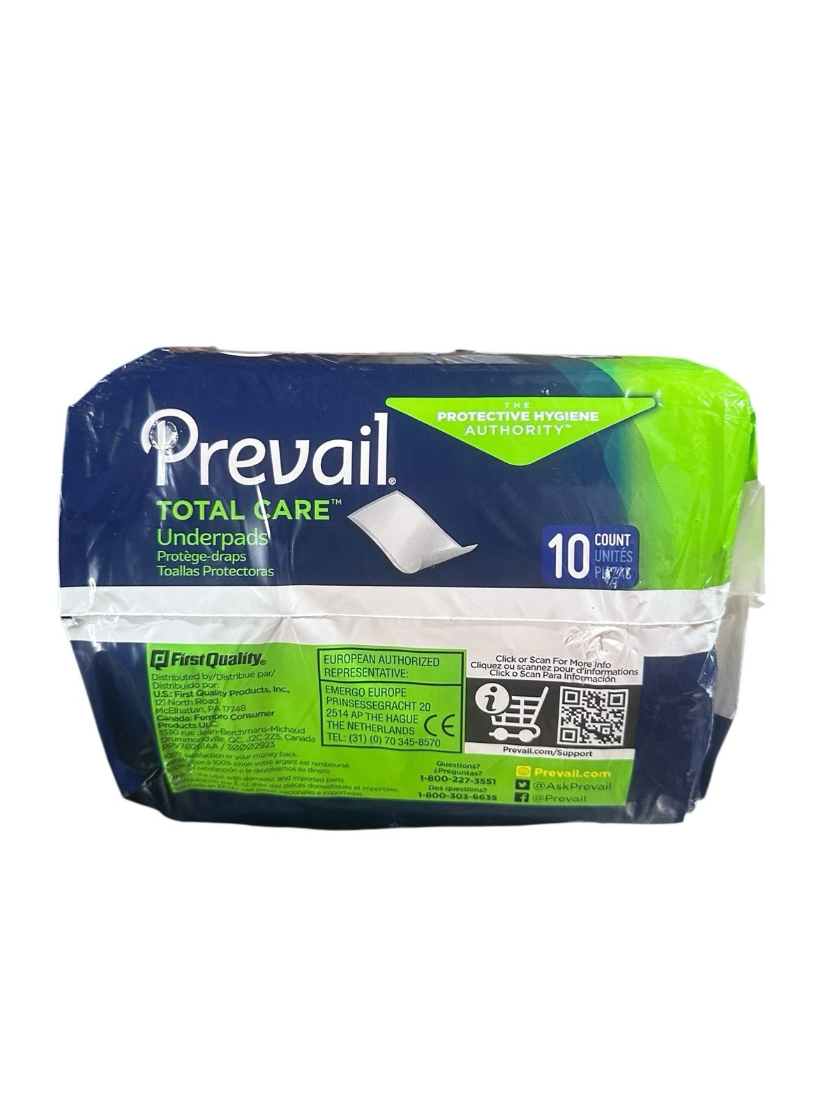Prevail Total Care Underpad Heavy Absorbency Extra Large 30X30″ 10ct