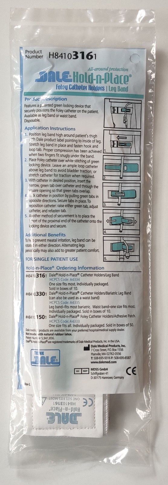 Dale Hold-N-Place Foley Catheter Tube Holder Leg Bands 316 – Product #H84103161