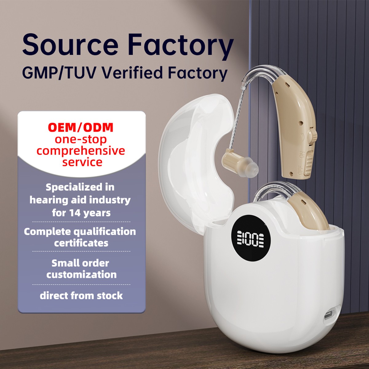 Behind The Ear Sound Amplifier BTE Hearing Ear Amplification Device for Senior