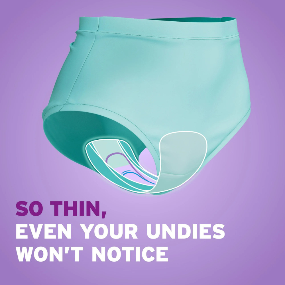 Poise Ultra Thin Incontinence Pads, Light Absorbency, Regular, 48 Count, 2 Pack