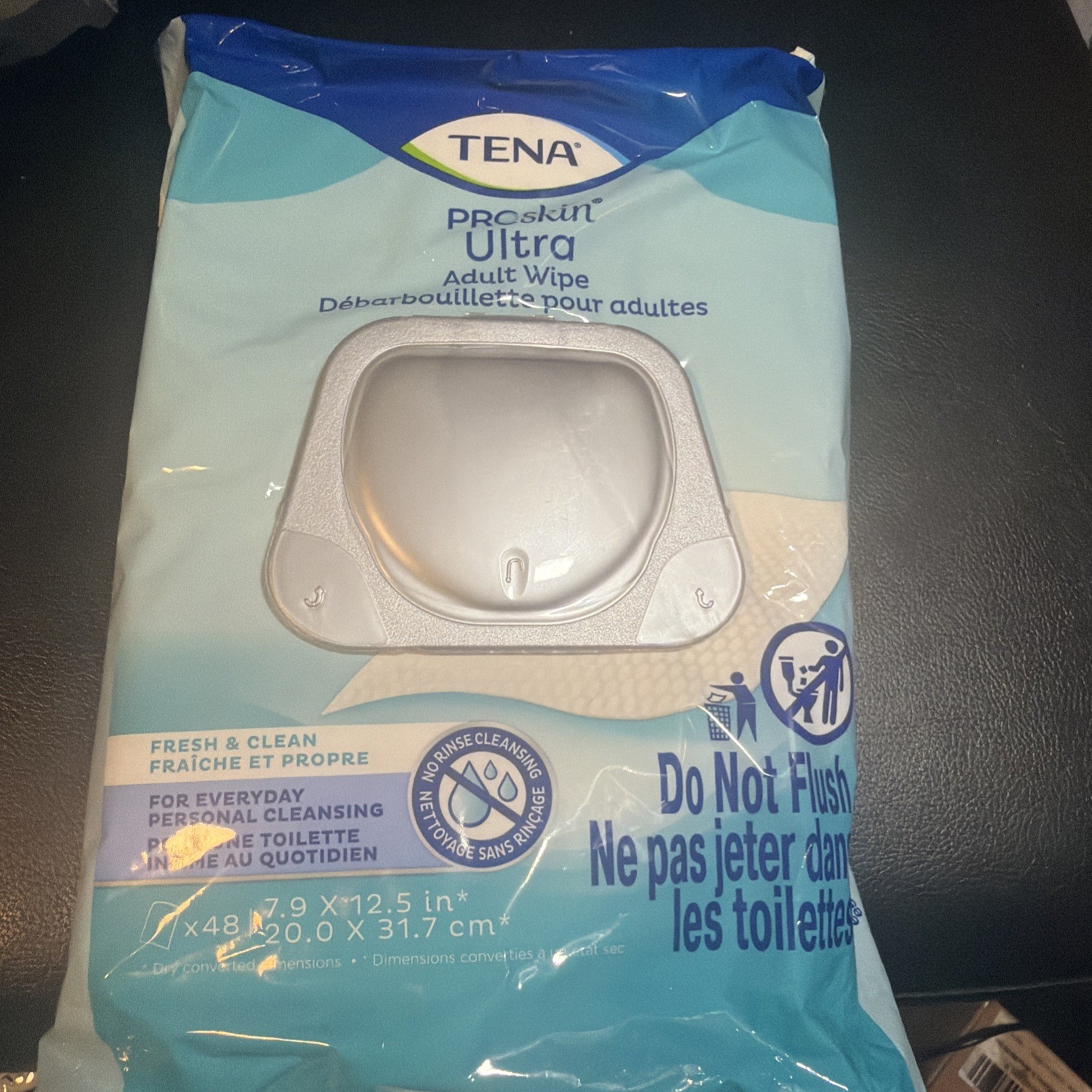 Tena Proskin Ultra Adult Wipes – 7.9 in x 12.5 in – 48 Count – Pack of 1