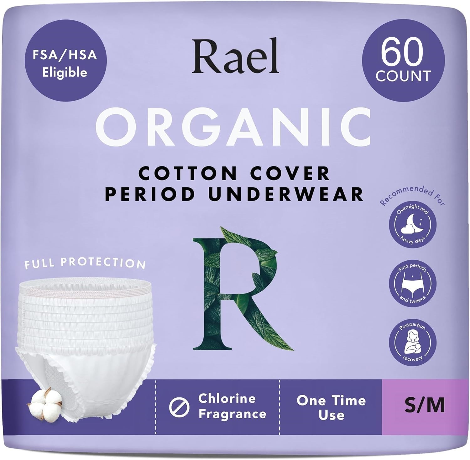 Rael Disposable Underwear for Women- Small/ Medium, 60 Count