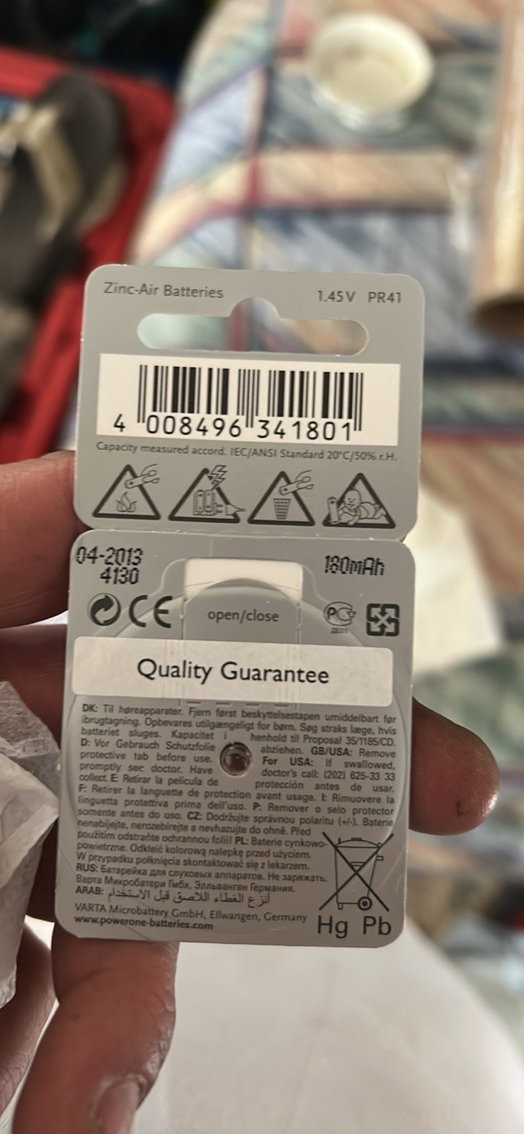 1 Pack of 6 (6 Qty) Powerone P 312 Hearing Aid Batteries. 04043752177459
