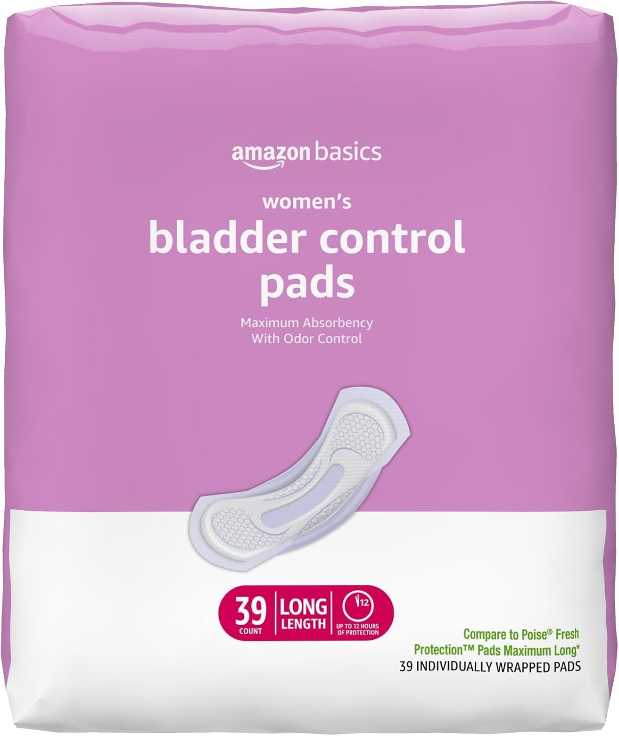 Maximum Absorbency Incontinence Pads for Women – 39 Count
