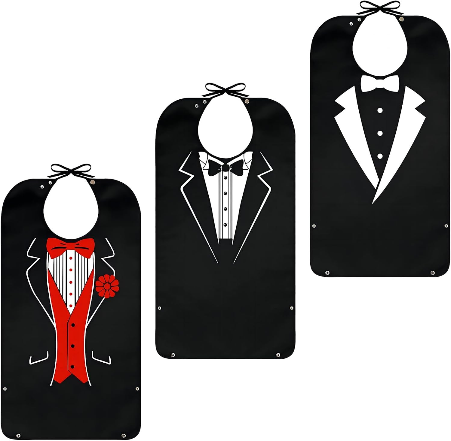 3 Pack Adult Bibs for Men Elderly Seniors, Feeding Bibs for Adults Senior Citize