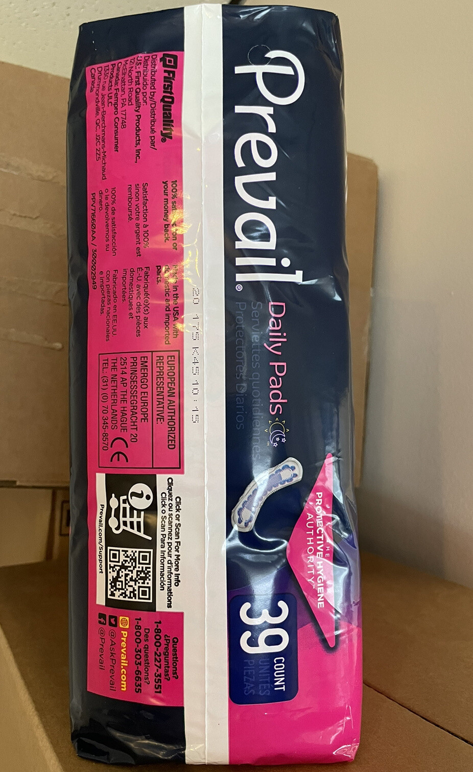 Prevail Bladder Control Pad 13” Length, Maximum, Long – Bag of 39 New Sealed