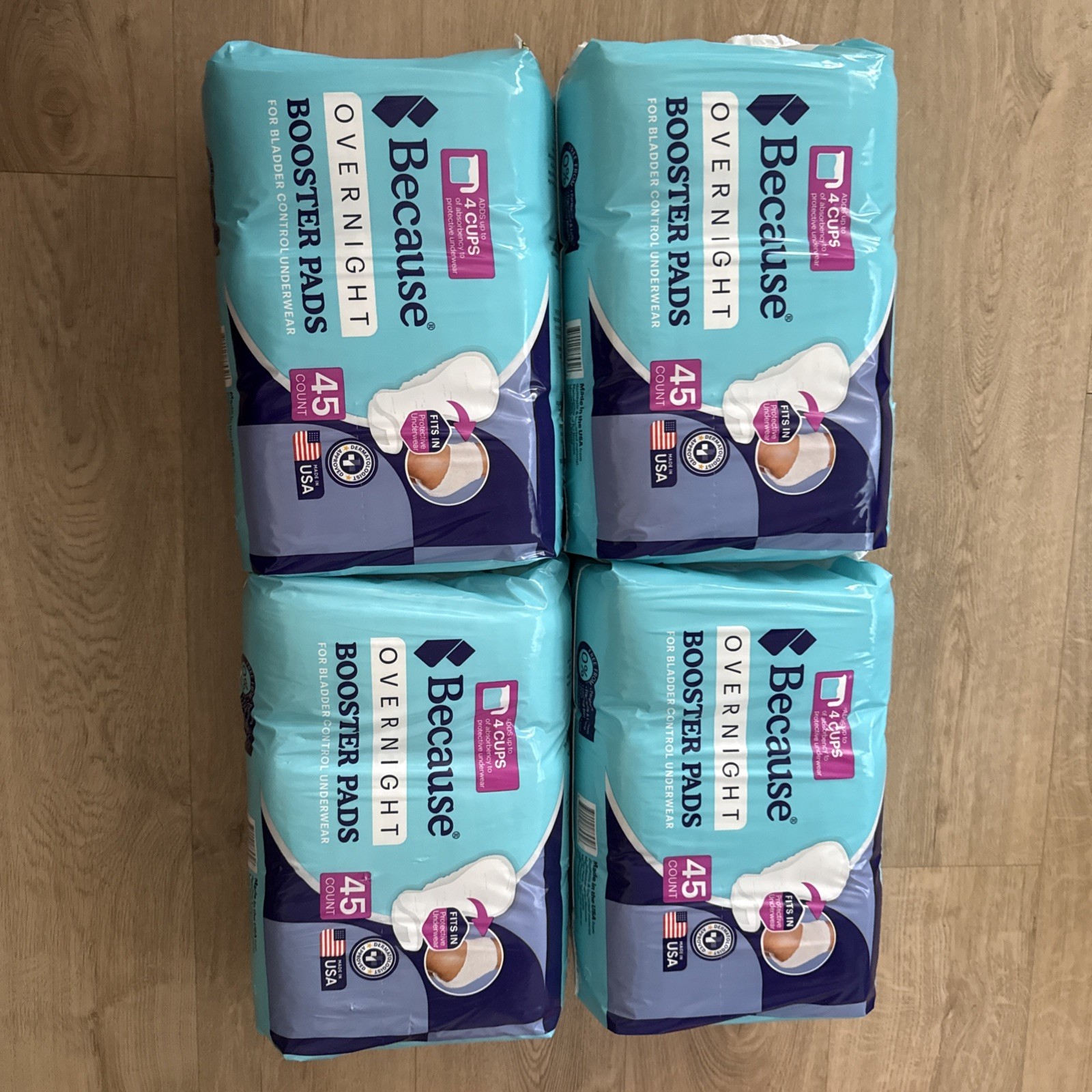 Adult Incontinence Pads 180 Count Because Overnight Booster Diapers