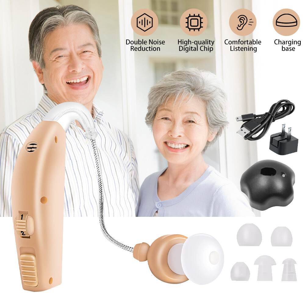 Rechargeable Hearing Aid Severe Loss Sound Amplifier for Seniors Elderly Deaf US
