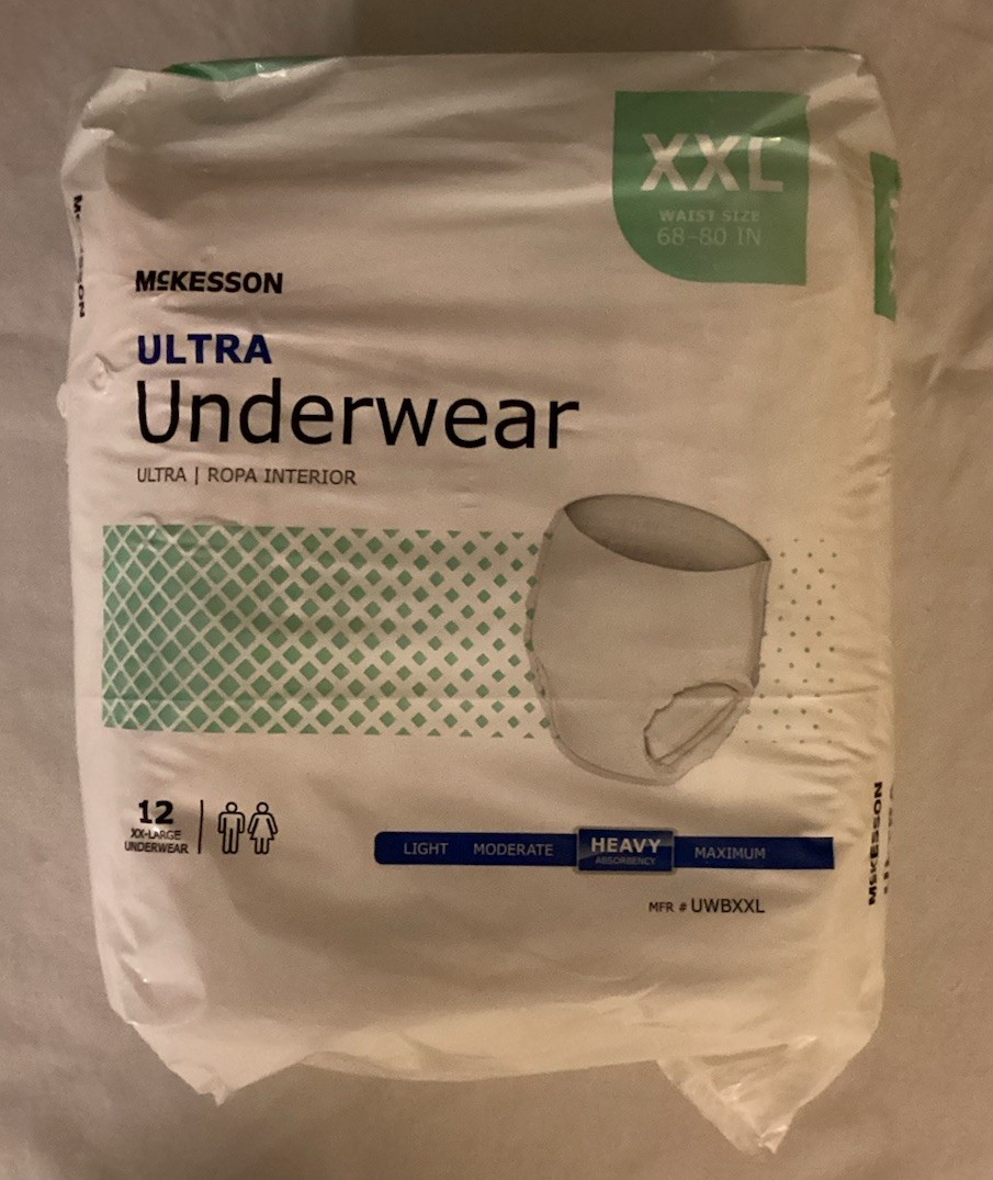 Ultra Underwear, Incontinence, Heavy Absorbency, XXL 68-80 in 12 Count McKesson